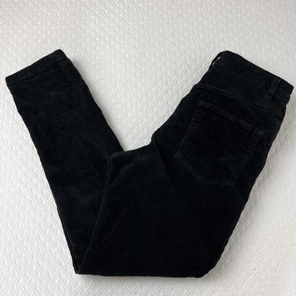 Monki Women's Size 36 EU 6 or 8 US Black Corduroy Ankle Length Pants - Picture 1 of 14